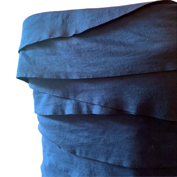 Velvet by Graham & Spencer - Dark Navy Strapless Tube  Ruched Dress – Size M - Picture 10 of 10